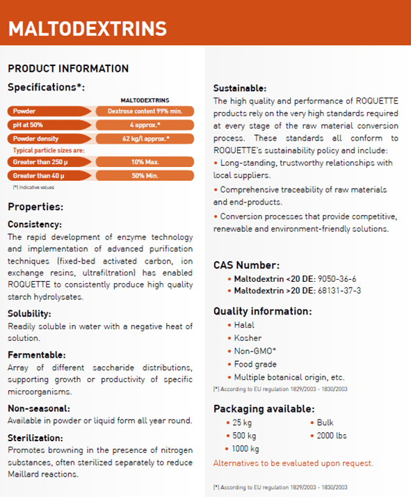 maltodextrin for agri